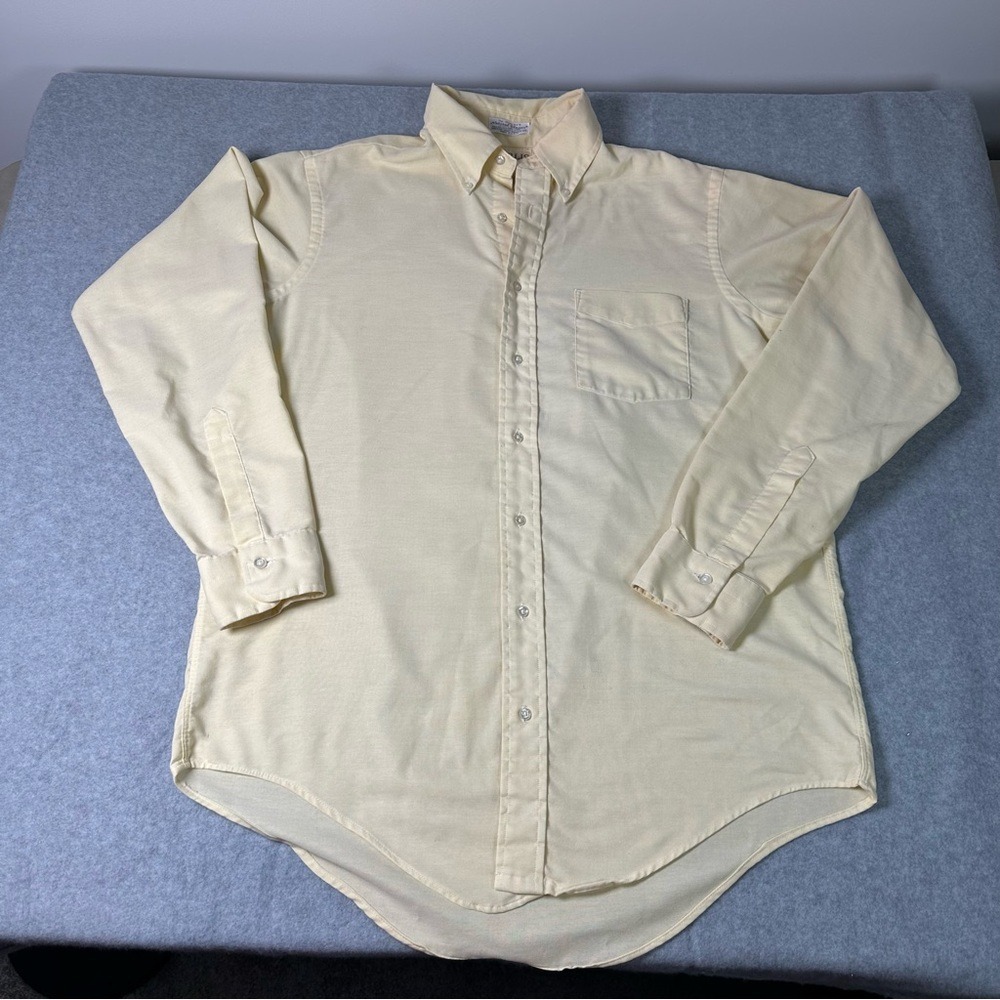 Perlis New Orleans Mens Yellow Oxford Button Down Shirt The Purist Classic L‎